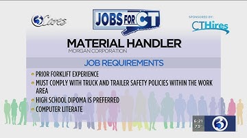 Jobs for CT: Material handler