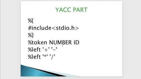 LEX and YACC Program to recognize a valid arithmetic expression that uses operators +, -, * and /.