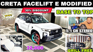 CRETA FACELIFT BASE TO TOP MODIFIED😱 30%DISCOUNT ON GENUINE PARTS✅ #cretafacelift #cretafacelift2025