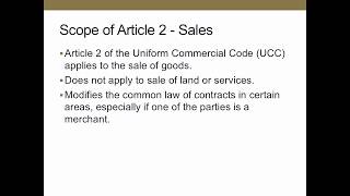 Introduction to Sales and Leases