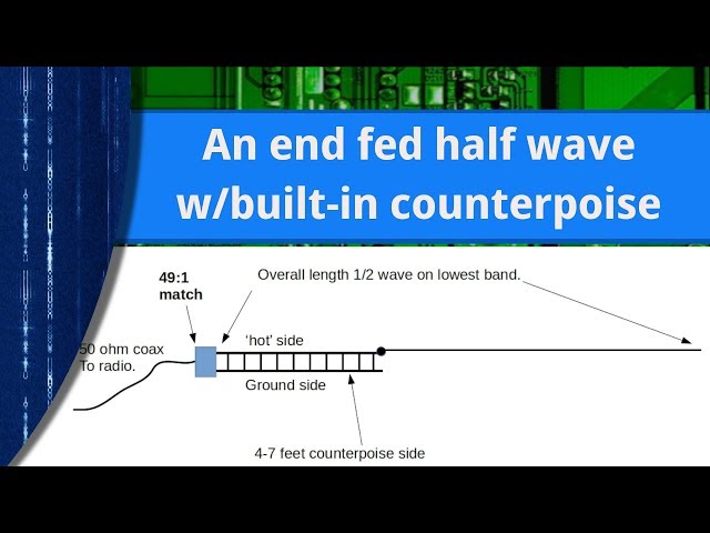 Ham Radio - An end fed half wave antenna with built in counterpoise.  (Experimental) - YouTube