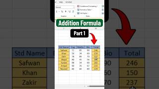 Addition Formula #excel #addition #microsoftexcel #excelformula #msexceltutorials #exceltips