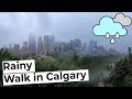 Walking In Heavy Rain | Calgary 4K