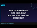 "Level up your day with AI in 5 easy steps ⚡️! #ArtificialIntelligence #ProductivityHacks #FutureTec