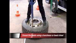 Removing a Tubeless Truck Tyre