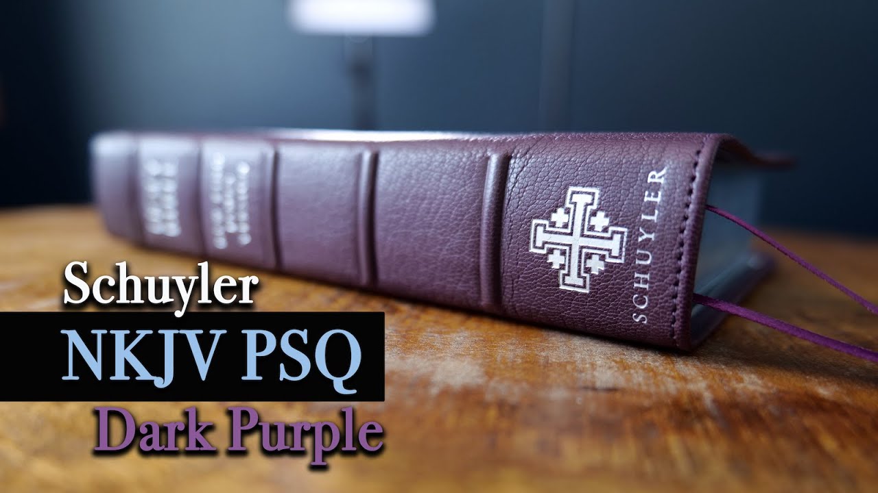 Schuyler NKJV Personal Size Quentel in Dark Purple Goatskin