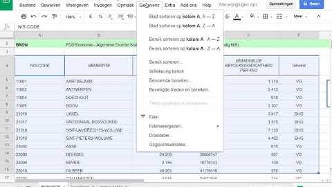 google spreadsheet   Sorteren met 1 veld   sorting with one field