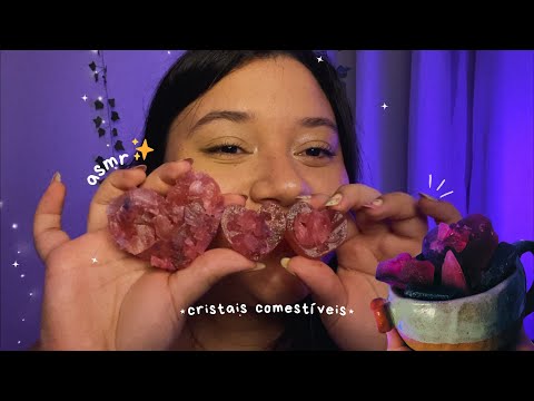 ASMR | FINALMENTE ACERTEI!✨cristais comestíveis, asmr mukbang (MUITO crocante)