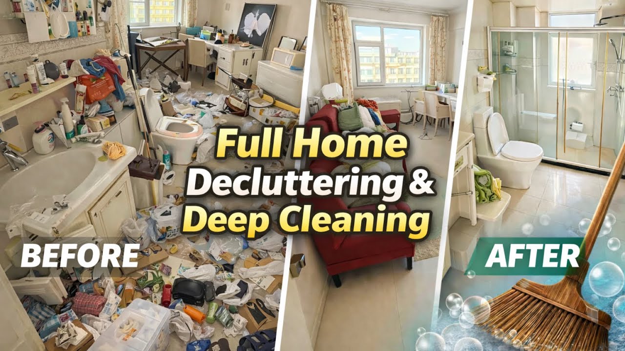 Full Home Decluttering & Deep Cleaning 🧹 | Extreme Mess to Spotless | Stress Relief Cleaning