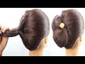 2 min easy trick for french roll hairstyle || french bun/twist hairstyle || summer bun hairstyle