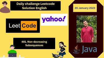 491|| Non-decreasing Subsequences || Leetcode Daily Challenge || Live-coding|| English