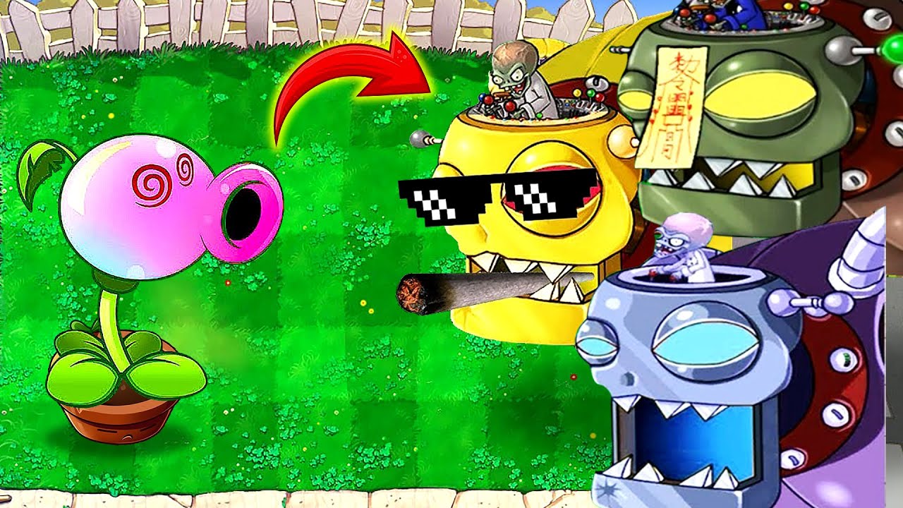Hypno Gatling Pea Vs All Hypno Plants Vs All Zombies Vs Dr Zomboss ...