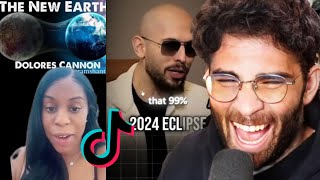 Solar Eclipse Conspiracy TikToks are INSANE | Hasanabi reacts