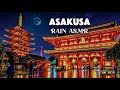 Tokyo Heavy Rain Walk in Asakusa (4K HDR ASMR) - Traditional Streets & Full Moon Sleep Sounds