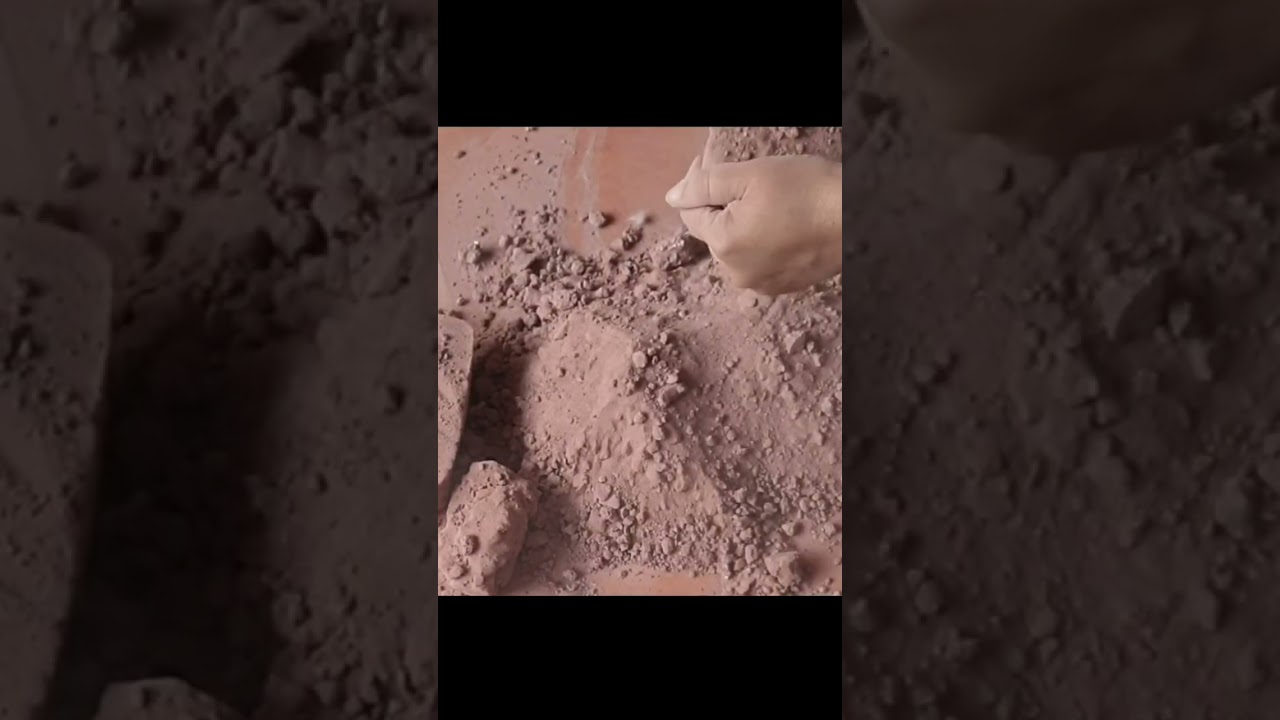 Pur Red MudDirt Dry Floor Crumbling Pouring &Mixing  Satisfying  Asmr