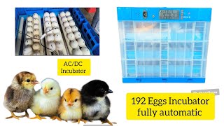 192 eggs incubator fully automatic AC DC par chalne wala incubator automatic rotation low price