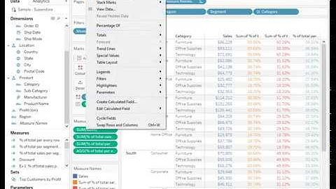 How to Adjust the Scope of the Percent of Total in Tableau