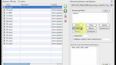 File Renamer for Mac - Rename mp3/mp4 files using ID3 tags