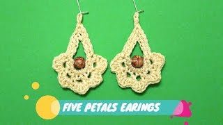 How to Crochet Easy Five Petals Earrings by Amira Crafts 798 views 5 years ago 12 minutes, 35 seconds