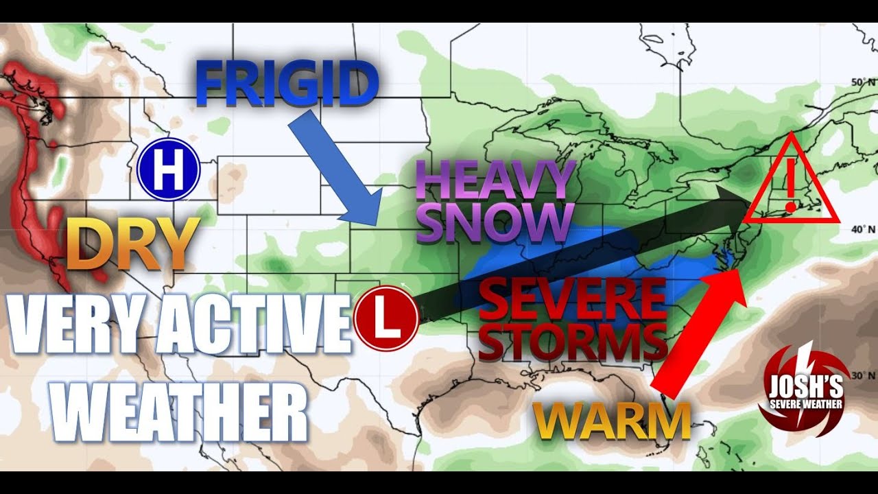 Very Active Weather Pattern = Tornadoes, Flooding, Snowstorms!!! - YouTube