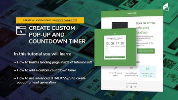 ADVANCED - Create count down timer and popup using Infusionsoft Landing Page builder
