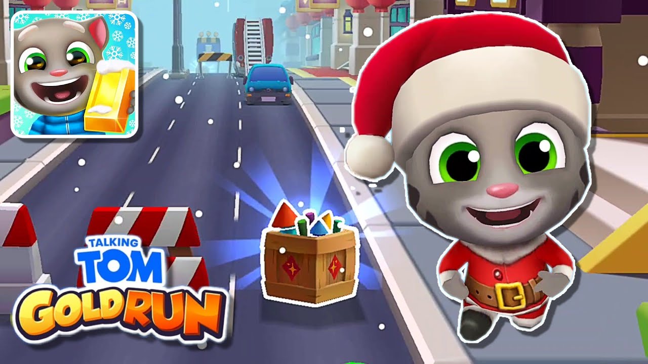Talking Tom Gold Run Christmas Update Festive Fun Santa Tom YouTube
