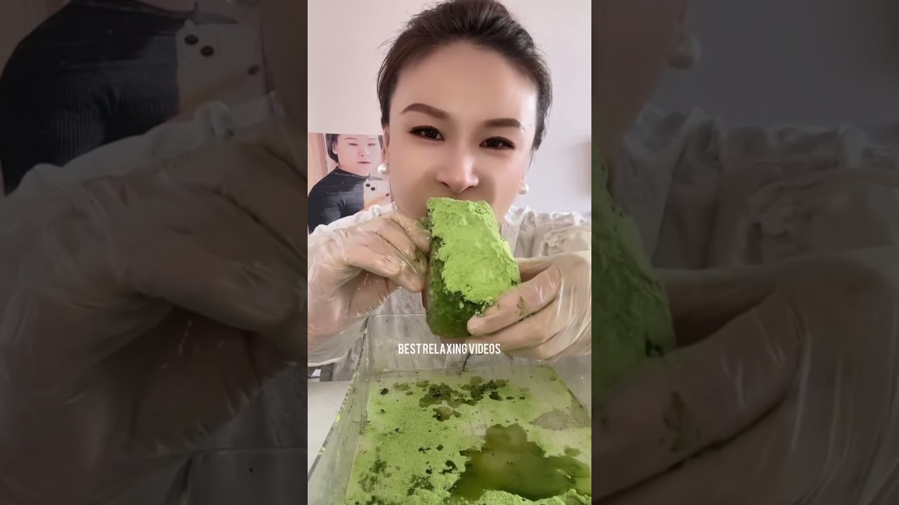 Soothing Matcha Ice Crunch Mukbang | ASMR Powdered Ice Perfection 🍵 