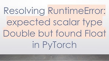 Resolving RuntimeError: expected scalar type Double but found Float in PyTorch