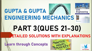 Engineering Mechanics|Gupta & Gupta|Learn through Concepts|Detailed Explanations|Part-03|Q 21-30