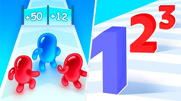 Satisfying Mobile Games 2023 - Join Blob Clash 3D, Number Master, Roof Rails, Juice Run, A-Z Run...