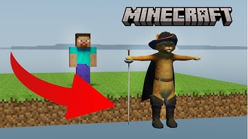 Minecraft Steve vs. 3D Puss in Boots | Who Will Win? (Softbody simulation)