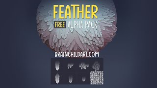 (FREE) Stylised FEATHER Alpha Pack | Alpha Textures for Zbrush, Blender & Substance | Sculpt Feather