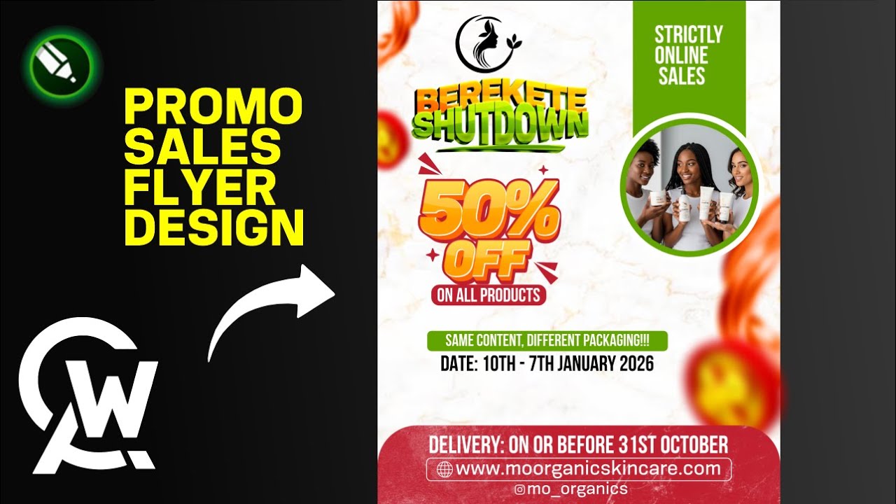 How to Design a 50% Promo Flyer in CorelDRAW | Step-by-Step Tutorial