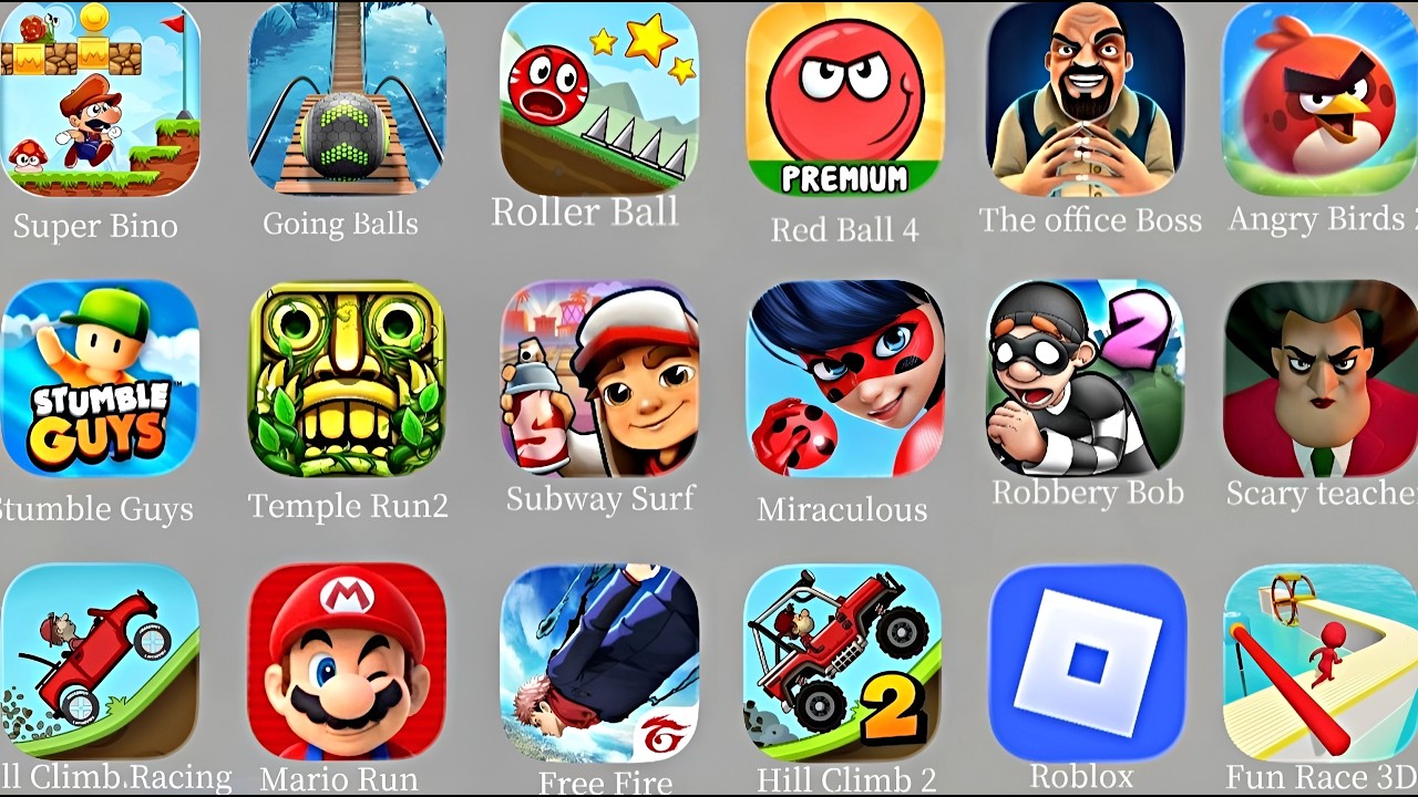 Miraculous,BB Racing,Hill Climb Racing,Fun Race 3D,The Office Boss,Super Bino Go