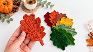 🍁Easy Crochet Oak Leaf Tutorial | Cozy Fall Decor &Acorn-Inspired Design🍂#Acornleaf #OakLeaf #autumn