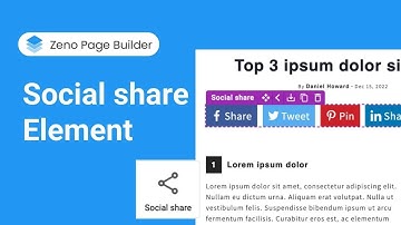 How to Use Social Share Element | Zeno Page Builder Tutorial