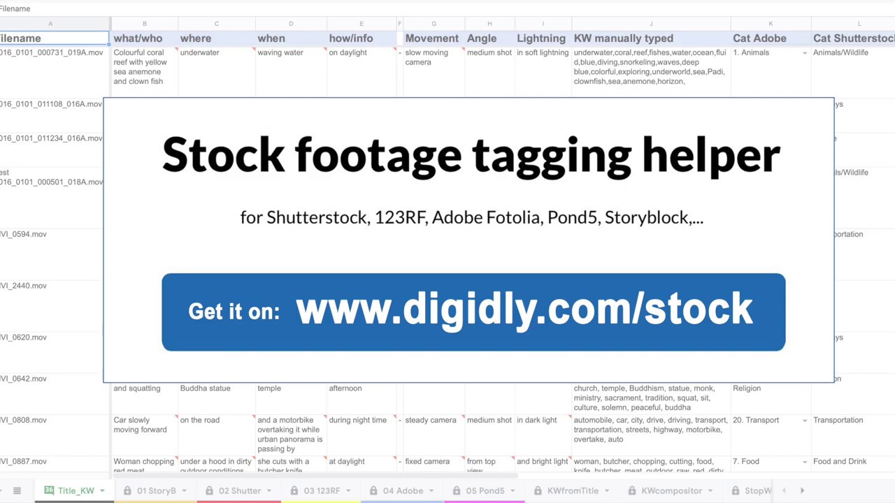  New  Stock Tagging Helper Demo - For shutterstock, 123rf, Adobe Fotolia, Pond5, etc