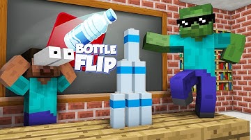 BOTTLE FLIP CHALLENGE - Minecraft Animation