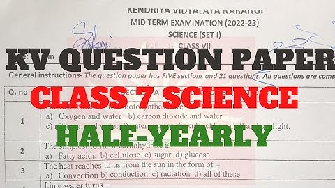 Class 7 Science Half Yearly Question paper for  kendriya vidyalaya students 👏