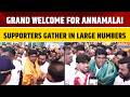 Annamalai Receives Grand Welcome As Massive Crowd Floods Coimbatore International Airport