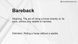 Bareback Meaning