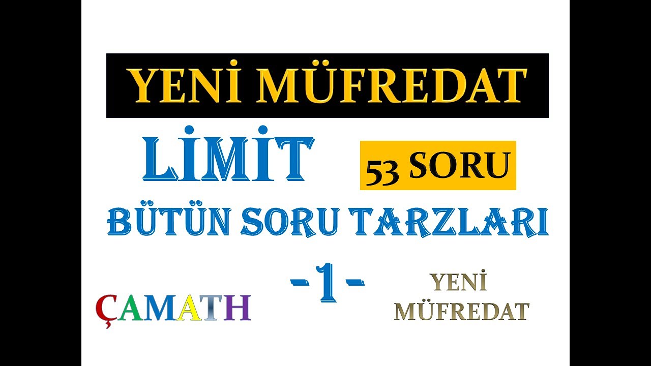 Limit Ve Süreklilik Soru Çözümü 1 | Yeni Müfredat 53 Soru Tarzı