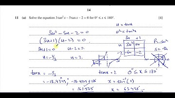 [8] CAIE, 9709/12/F/M/20, Pure Maths, Paper 12, Q11, Trigonometric Equations