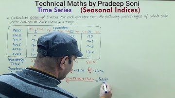 Time Series, Seasonal Indices
