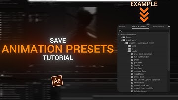 save animation presets in ONE CLICK - after effects tutorial