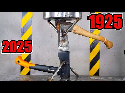 Which Axe is Stronger? Old vs Modern Hydraulic Press Test