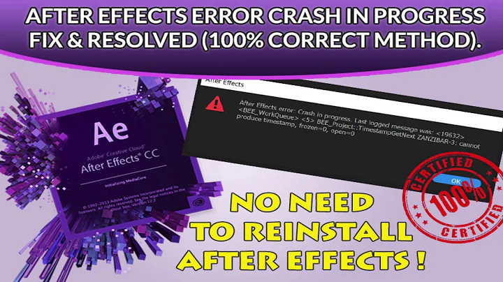 After Effects error crash in progress fix & resolved 100% correct method   حل مشكلة