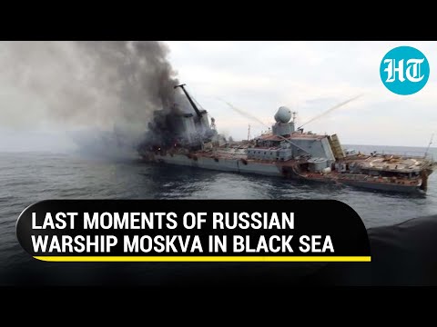 Viral: How Russian warship sank in Black Sea; New images show massive fire, smoke