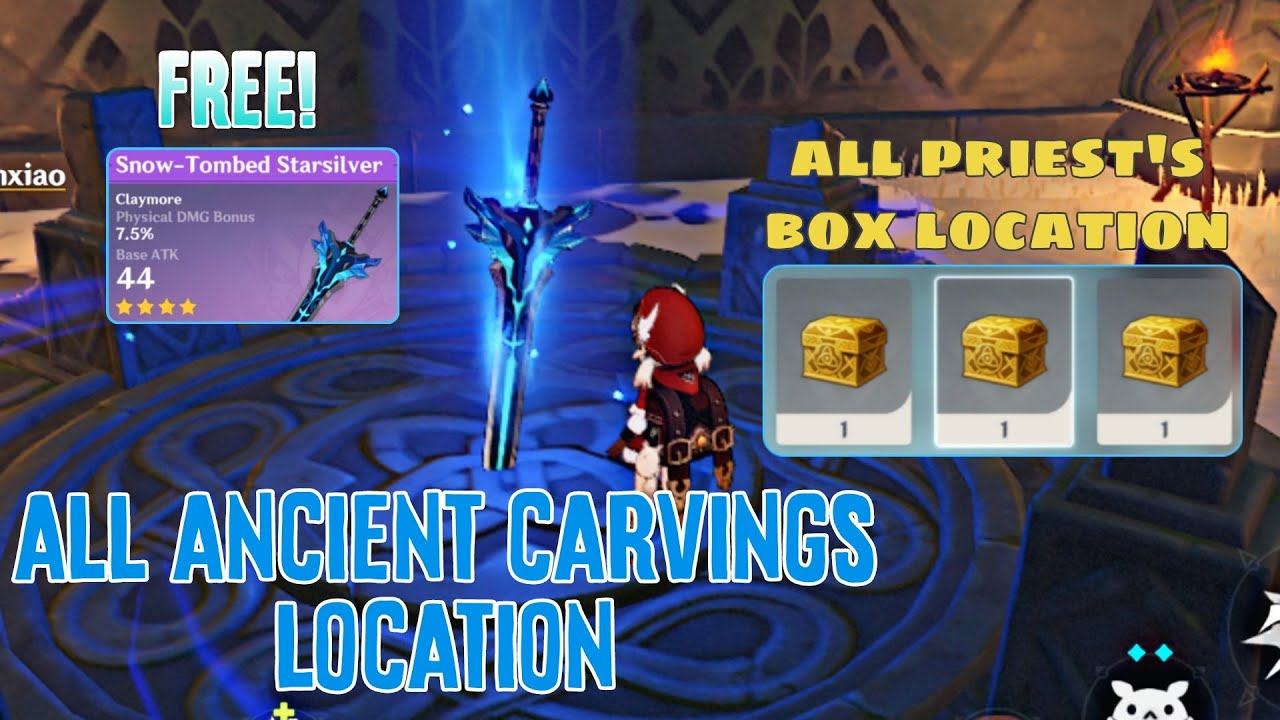 all Ancient Carvings & Priest's Box Location Genshin Impact YouTube