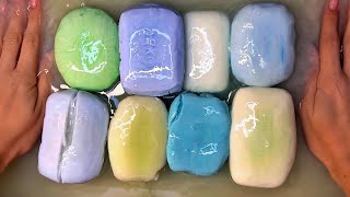 🏞️ ASMR SOAP 🌌 Blue & Green • Washing relax mushy soap